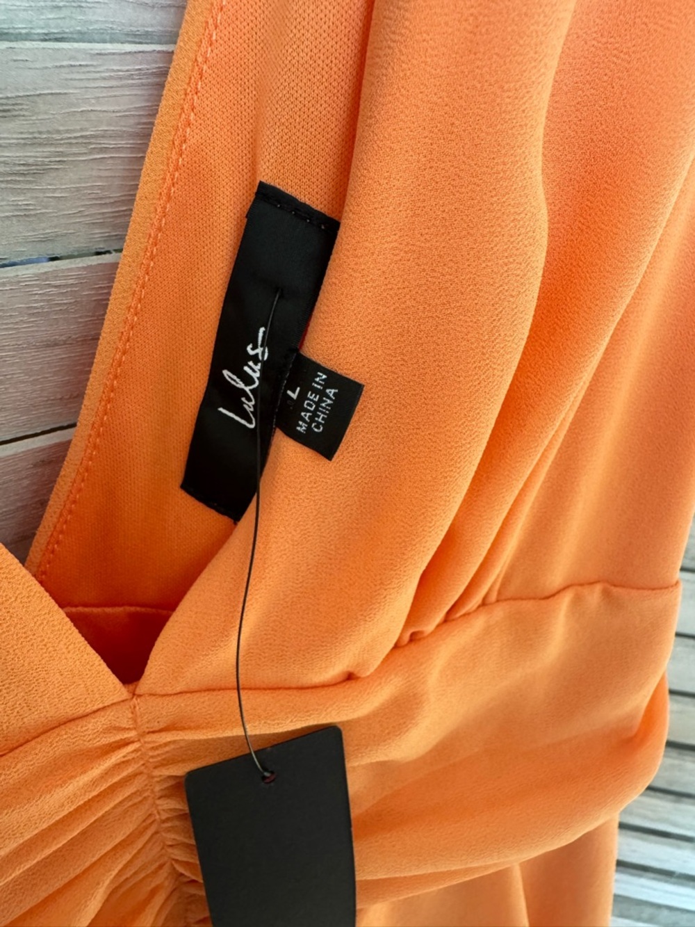 Lulu's Celebration Time Light Orange Tiered Midi Dress - Picture 6 of 7